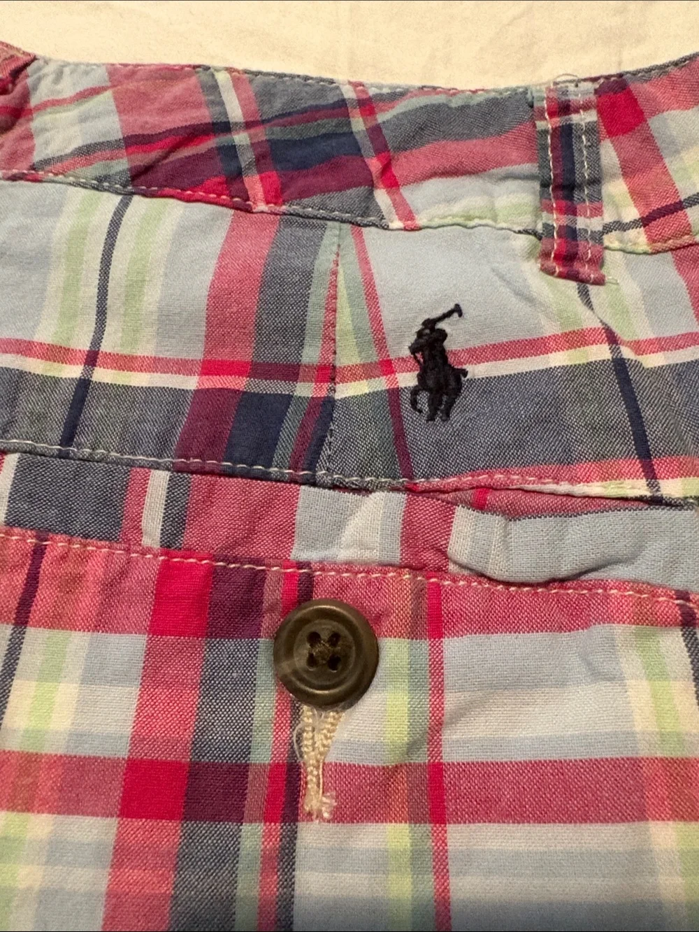 Ralph Lauren Plaid Flat-Front Boy’s Shorts — Pink, Blue Green, White Size 8